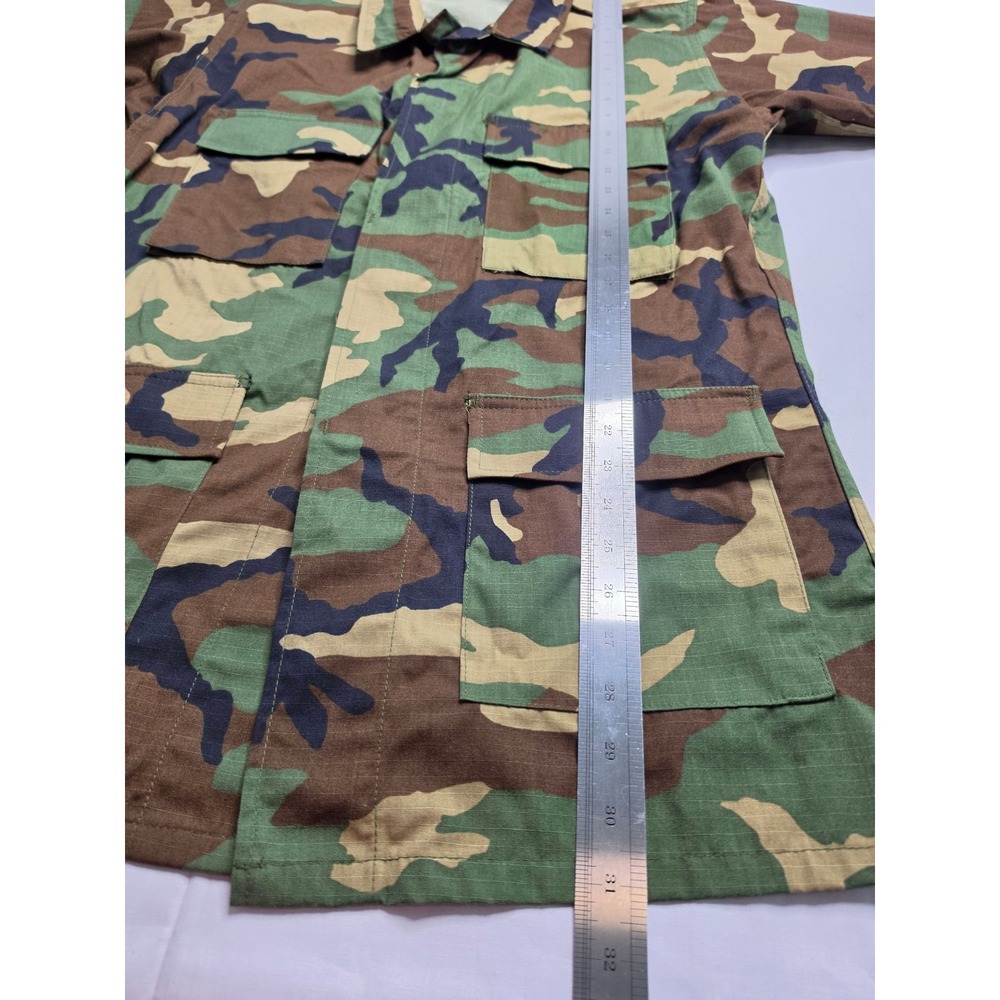Men's Combat Jacket Medium Multicolor Camouflage Ripstop Button Front Military - Picture 4 of 5